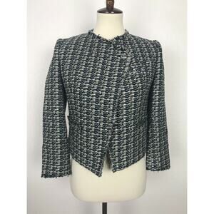 Band of Outsiders Tweed Raw Trim Single Breast Blazer